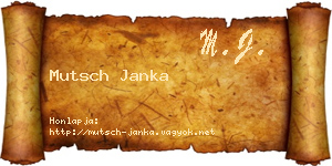 Mutsch Janka névjegykártya